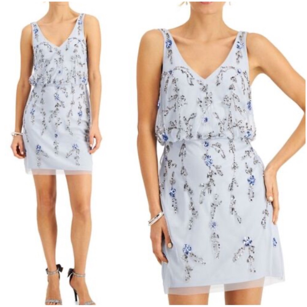 Papell Studio NWT Beaded Short Sleeveless Dress